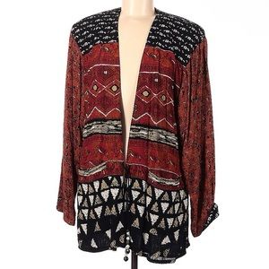 VINTAGE Platinum by Dorothy Schoelen rayon open-front cardigan/tunic jacket